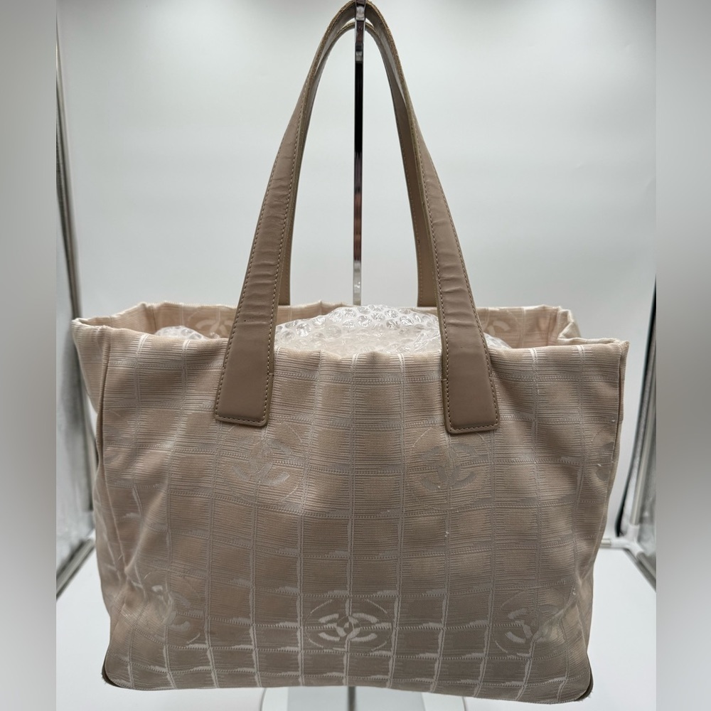 Chanel-Authentic- Travel Line Tote Bag Pink Blush